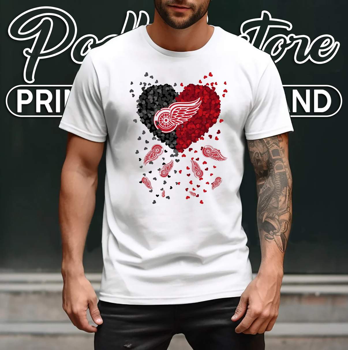 Detroit Red Wings Heart Fan Shirt 2026 NHL Hockey Sports Graphic For Mens