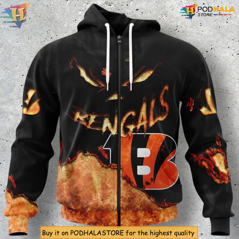 Devil Eyes Horror Concept Cincinnati Bengals All Over Print Hoodie 3D Custom