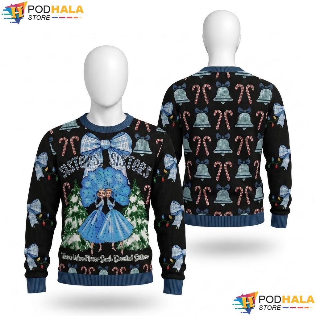 Devoted Sisters Merry Christmas Sweater White Xmas Snowflake Top