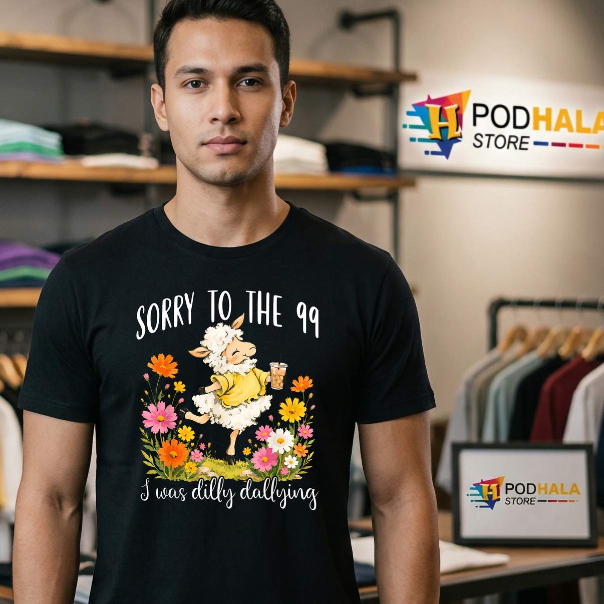 Dilly Dallying Lost Sheep Shirt Funny Sorry To The 99 Floral Graphic Apparel