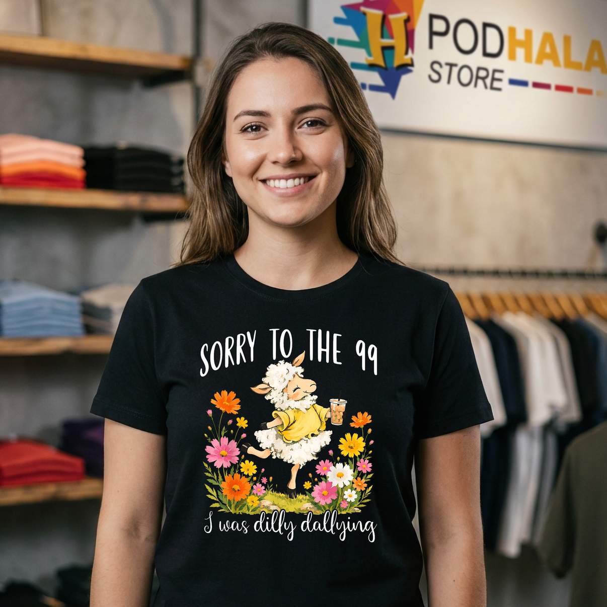 Dilly Dallying Lost Sheep Tee Funny Sorry To The 99 Floral Graphic Apparel Dilly Dallying Lost Sheep Tee Funny Sorry To The 99 Floral Graphic Apparel