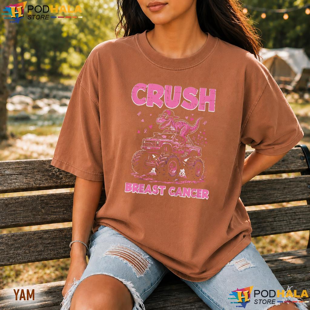 Dino Monster Truck Toddler Comfort Colors Shirt Crush Breast Cancer Boy Dino Monster Truck Toddler Comfort Colors Shirt Crush Breast Cancer Boy
