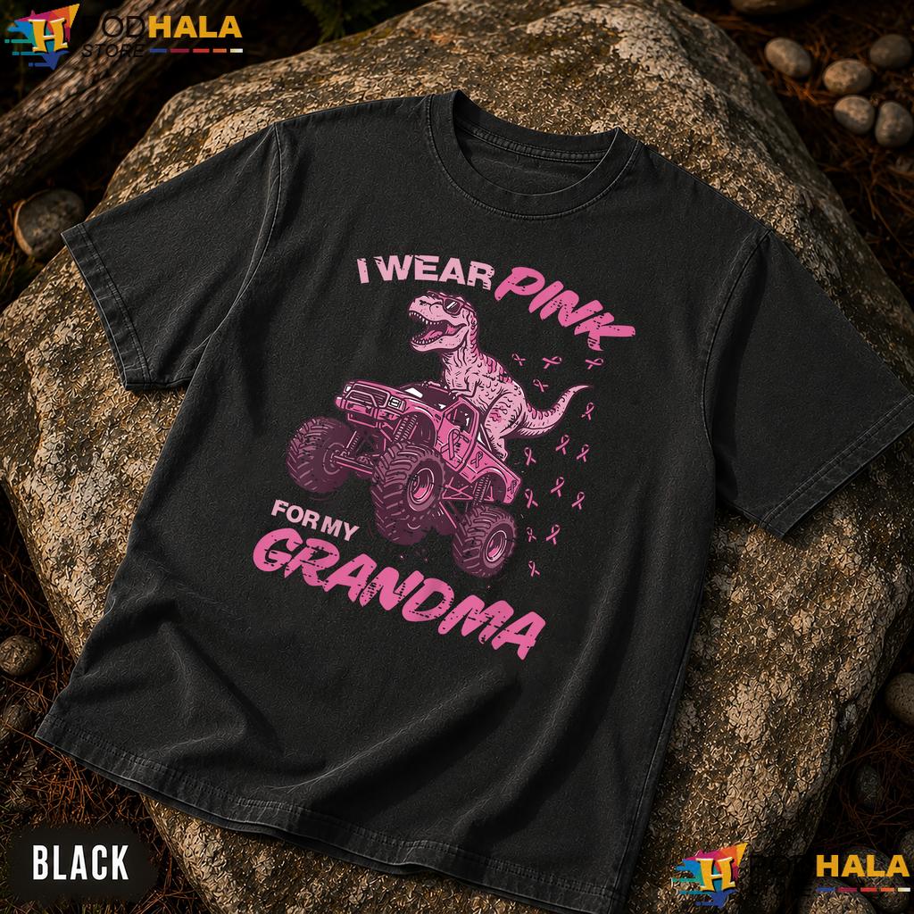 Dino Pink Grandma Boys Comfort Colors T-Shirt Breast Cancer Awareness
