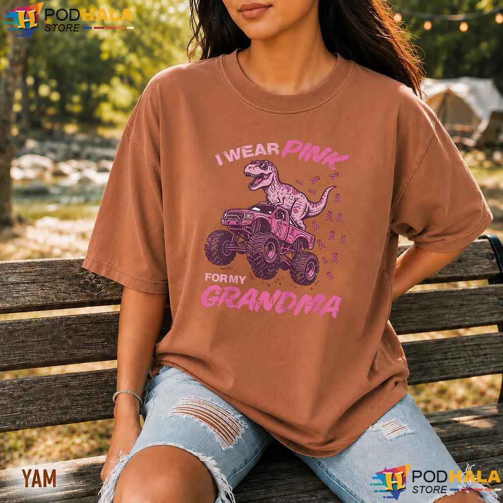 Dino Pink Grandma Boys Comfort Colors Tshirt Breast Cancer Awareness Dino Pink Grandma Boys Comfort Colors Tshirt Breast Cancer Awareness