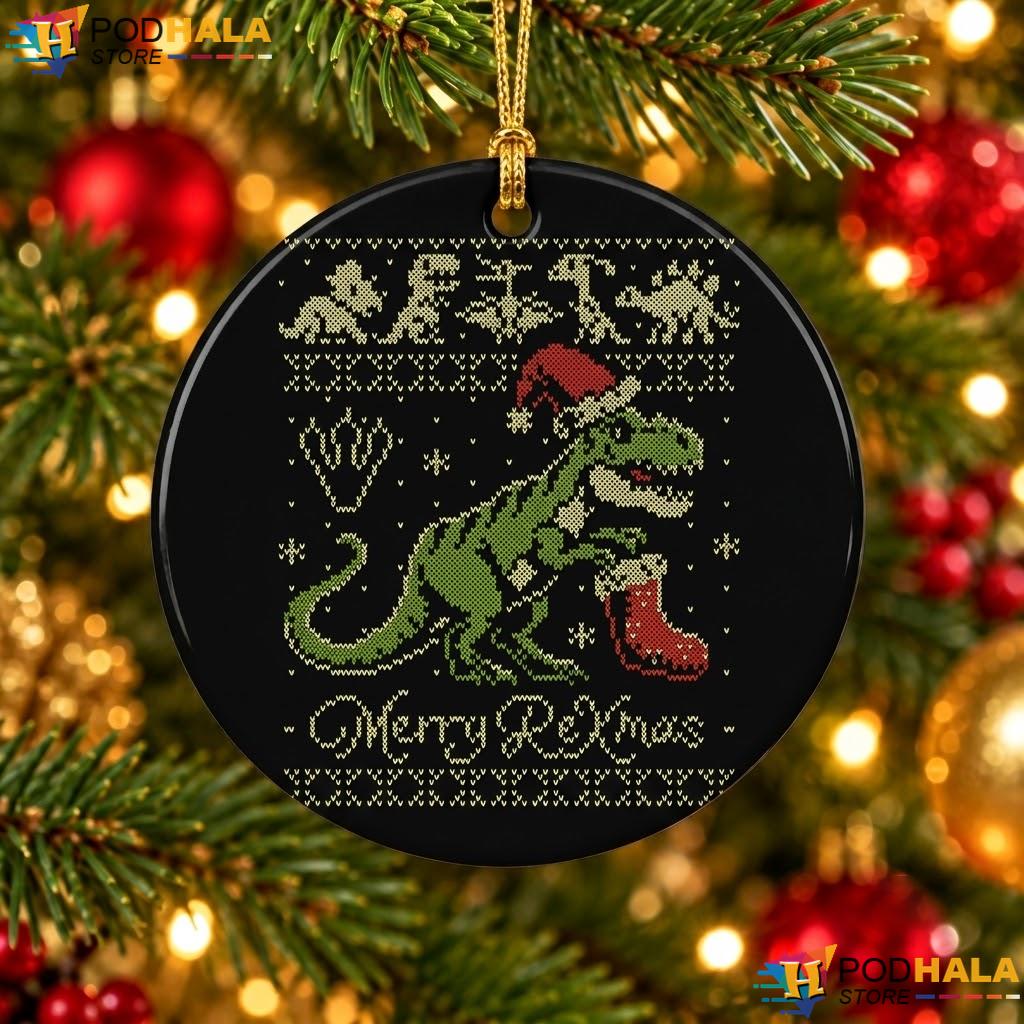 Dinosaur Funny Christmas Ornament T Rex Xmas Holiday Decor Gift Ideas