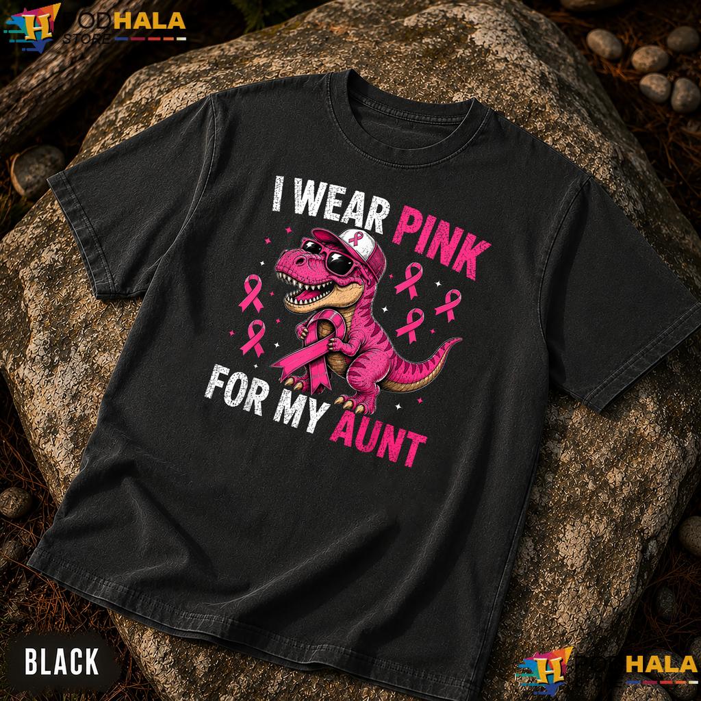 Dinosaur Wear Pink Aunt Comfort Colors TShirt Breast Cancer Awareness