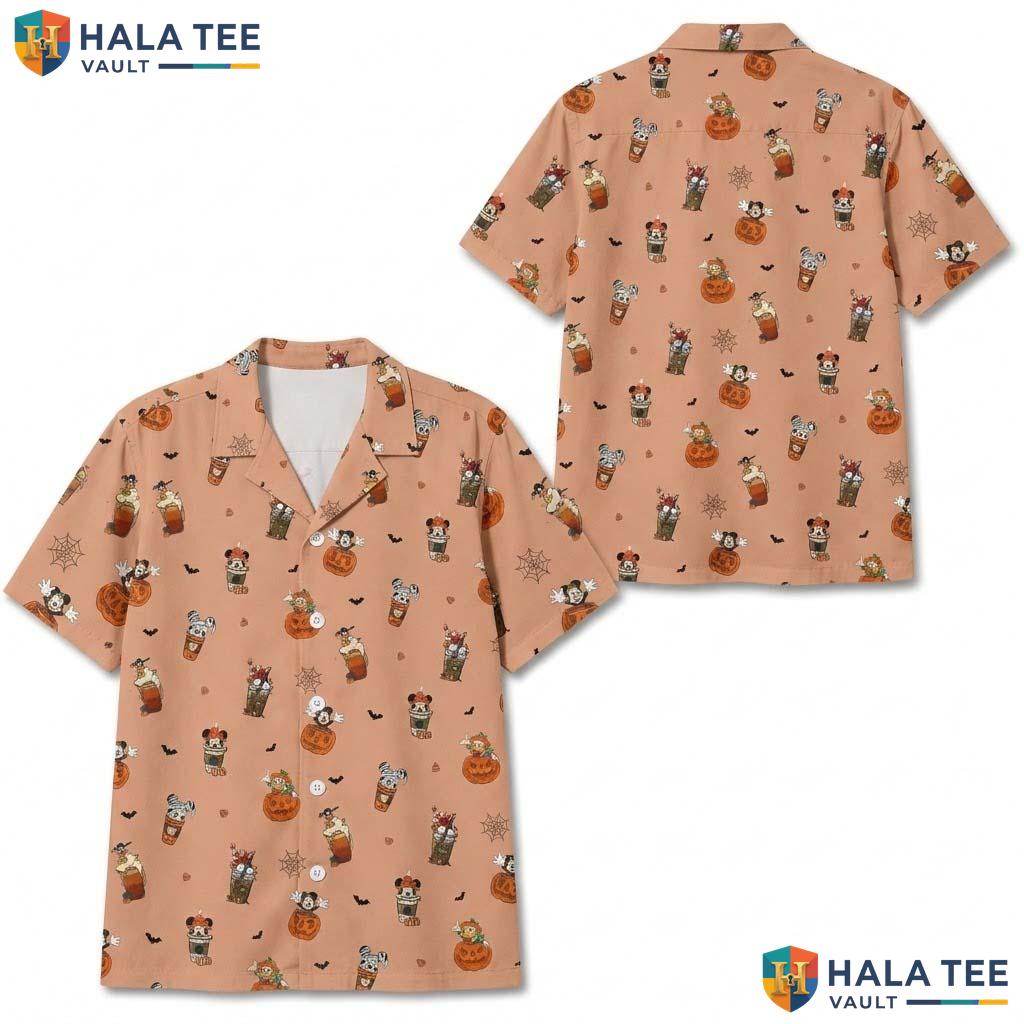 Disney Coffee Halloween Hawaiian Shirt Spooky Drink Vacation Aloha