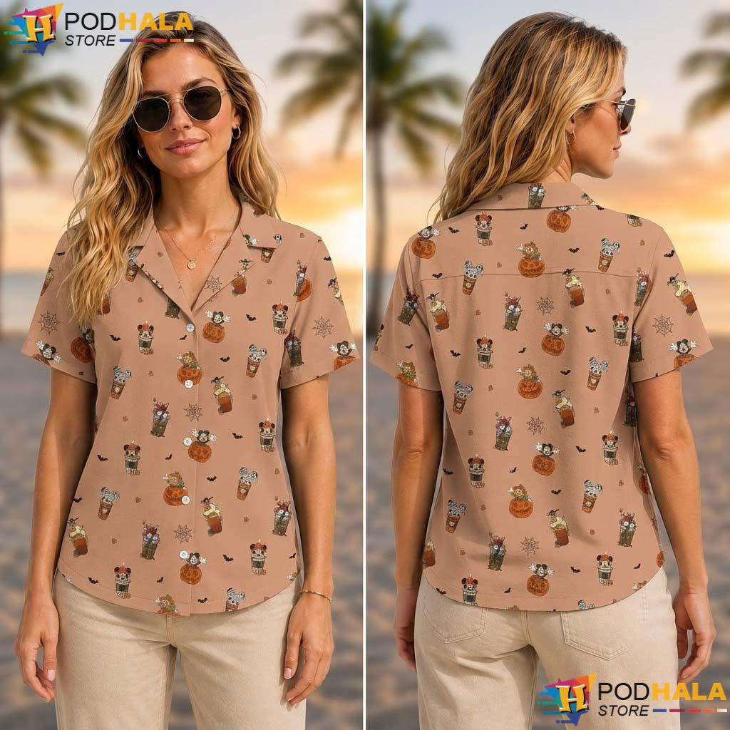 Disney Coffee Halloween Tropical Shirt Spooky Drink Vacation Outfit Disney Coffee Halloween Tropical Shirt Spooky Drink Vacation Outfit