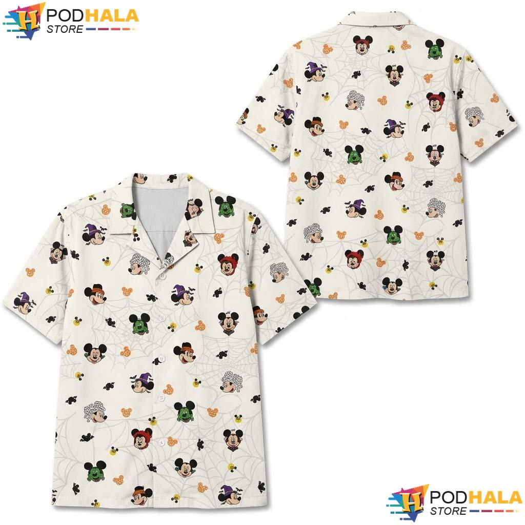 Disney Friends Halloween Hawaiian Shirt Mickey Minnie Donald Aloha