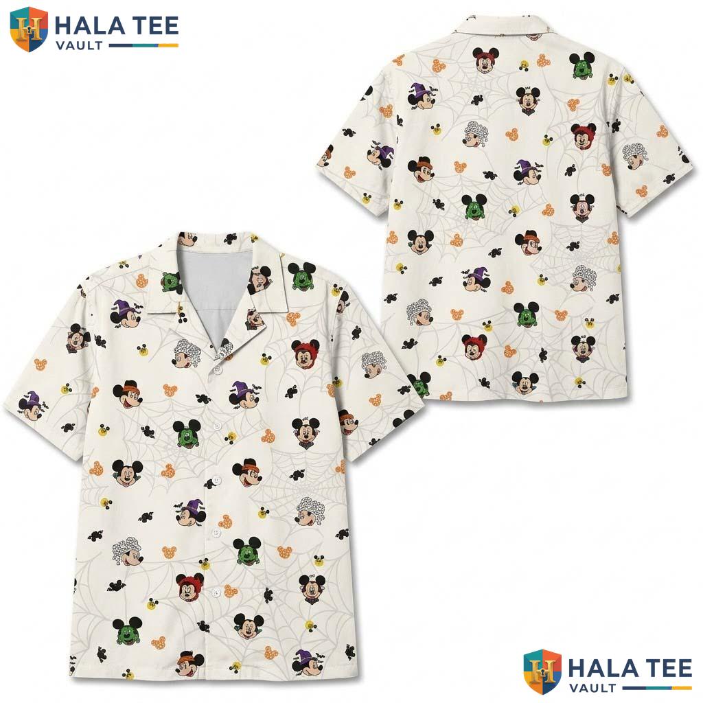 Disney Friends Halloween Hawaiian Shirt Mickey Minnie Donald Goofy