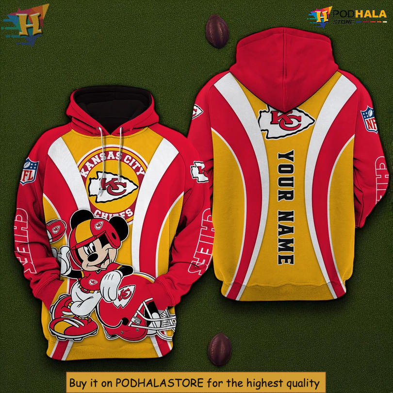 Disney Mickey Mouse Personalized Kansas City Chiefs Womens Hoodie 3D