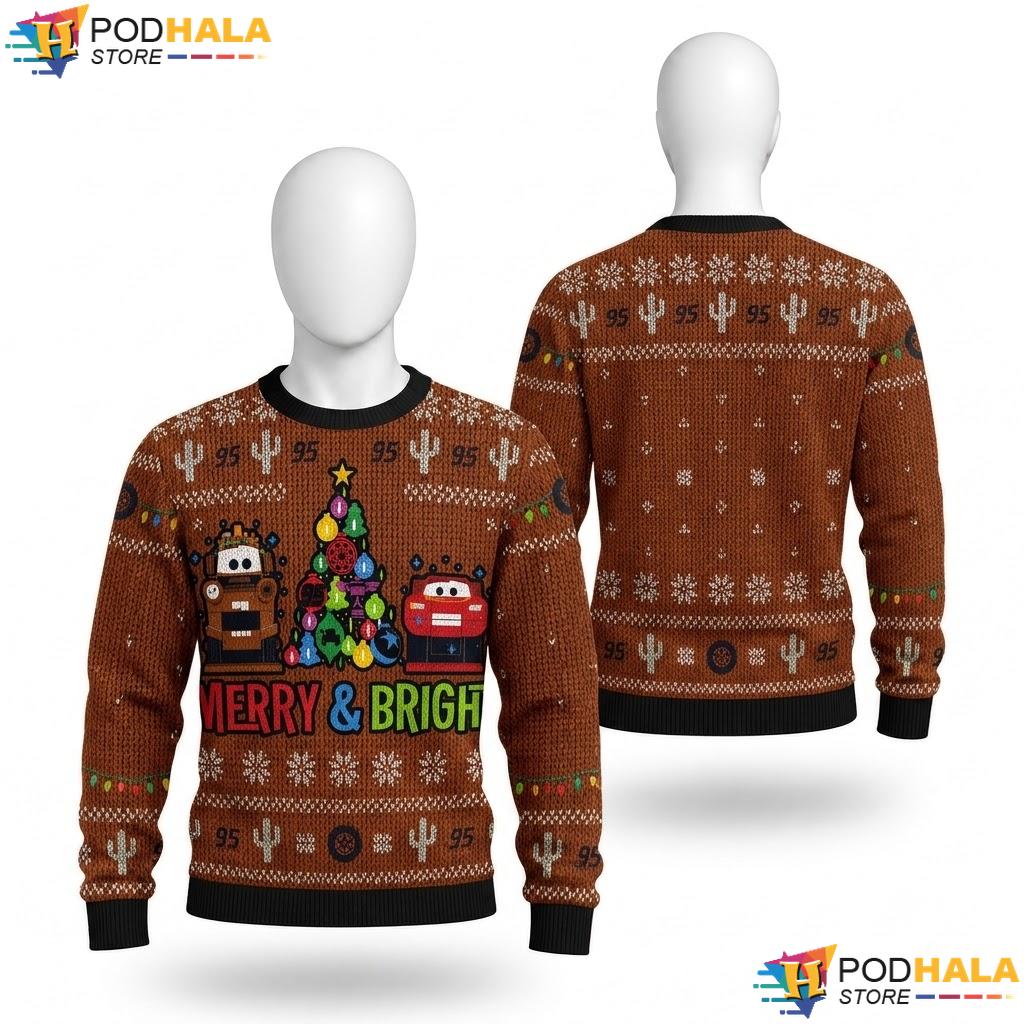 Disney Pixar Cars Christmas Sweater Holiday Nutcrackers Funny Top