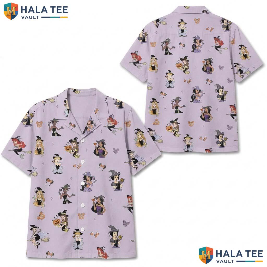 Disney Princess Halloween Hawaiian Shirt Spooky Magic Kingdom Aloha