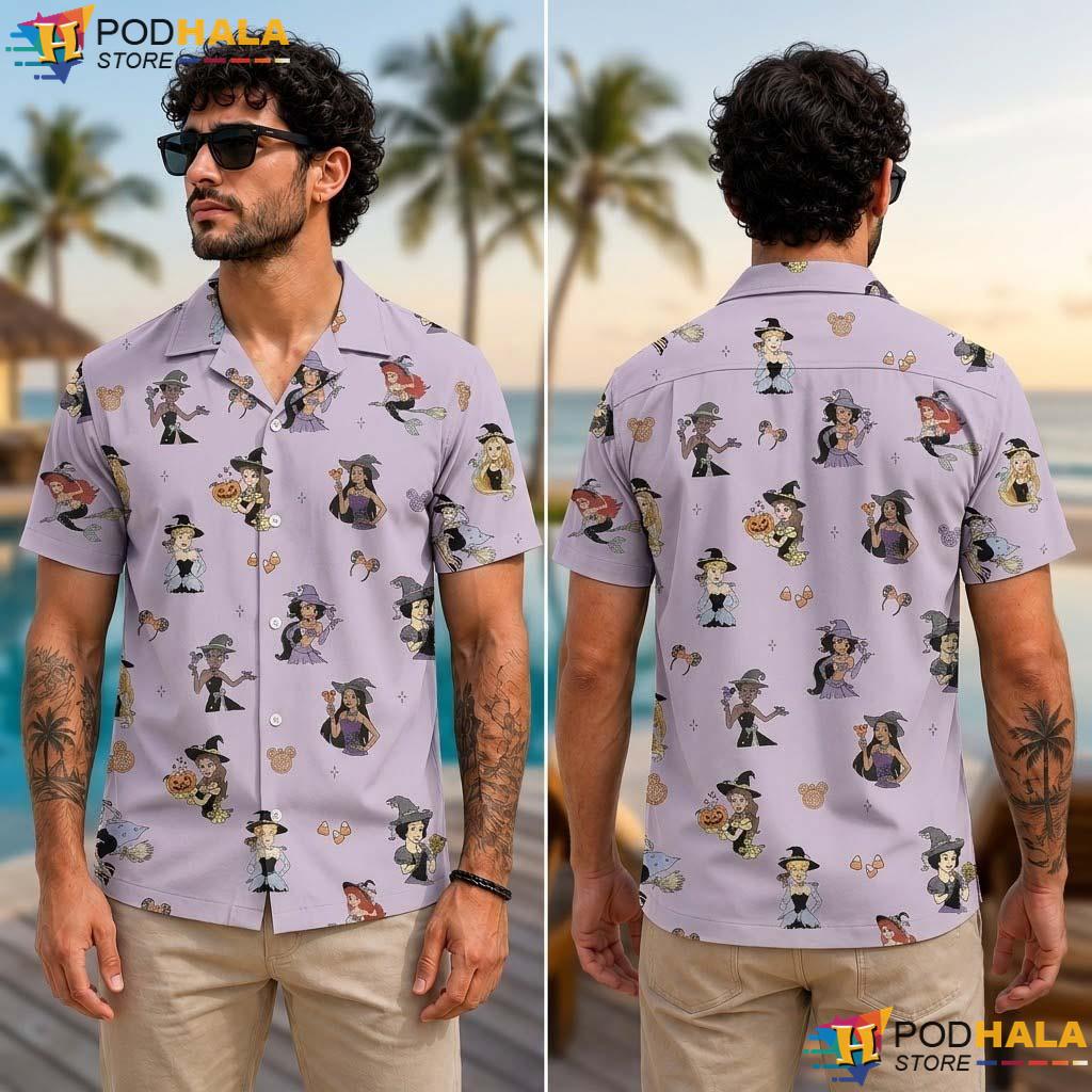 Disney Princess Halloween Aloha Shirt Spooky Magic Kingdom Outfit Disney Princess Halloween Aloha Shirt Spooky Magic Kingdom Outfit