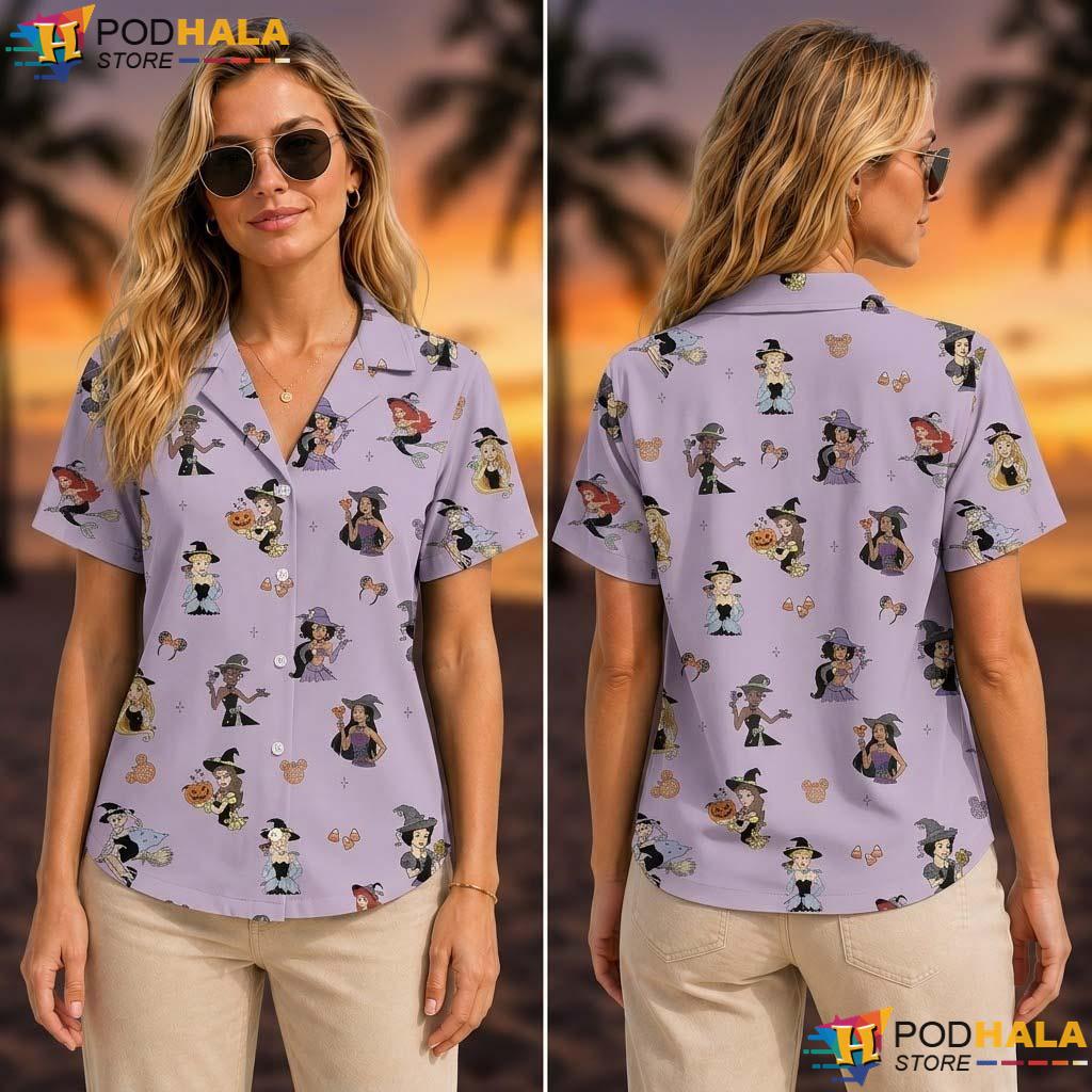 Disney Princess Halloween Tropical Shirt Spooky Magic Kingdom Outfit Disney Princess Halloween Tropical Shirt Spooky Magic Kingdom Outfit