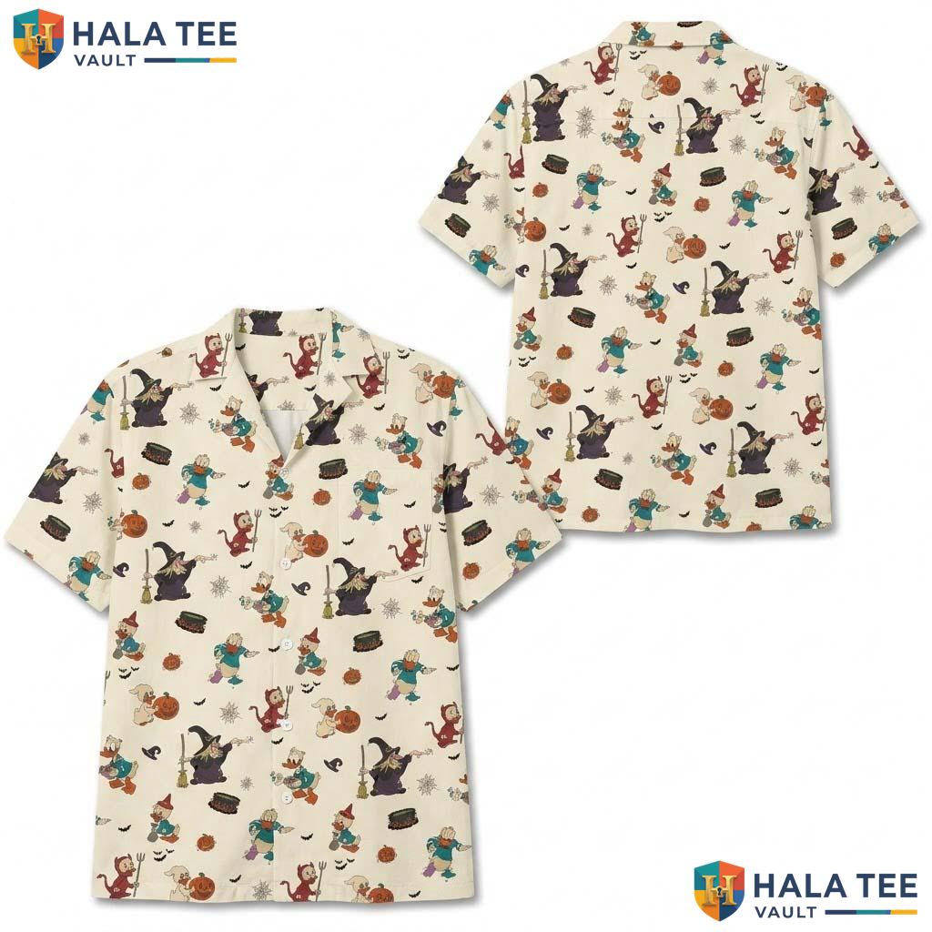 Disney Trick Treat Halloween Hawaiian Shirt Spooky Movie Pocket Aloha
