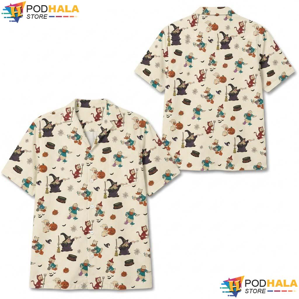 Disney Trick Treat Halloween Hawaiian Shirt Spooky Movie Pocket Outfit