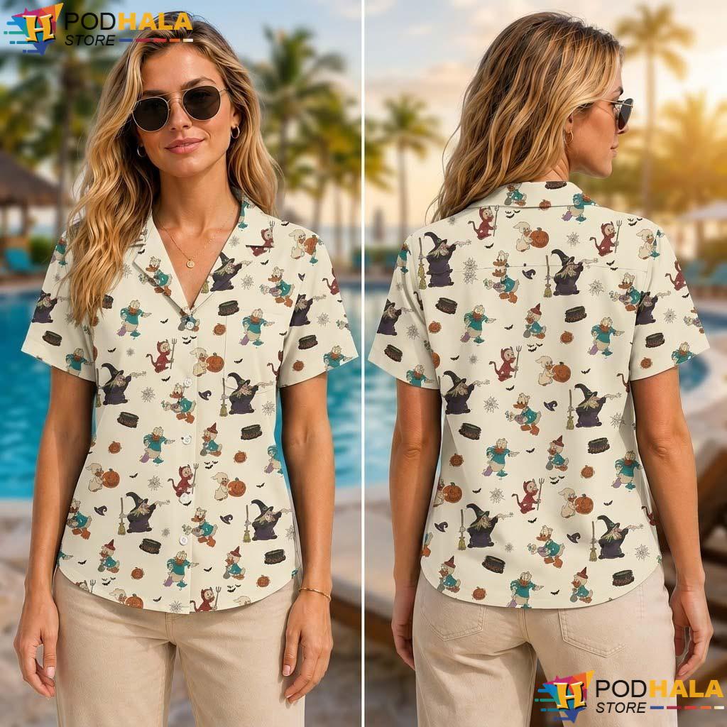 Disney Trick Treat Halloween Tropical Shirt Spooky Movie Pocket Outfit Disney Trick Treat Halloween Tropical Shirt Spooky Movie Pocket Outfit