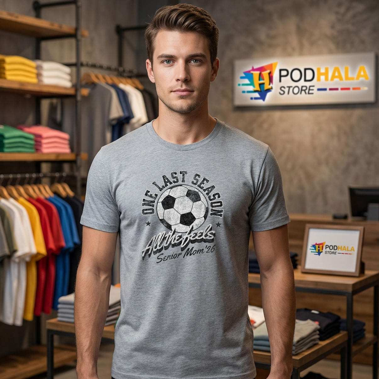 Distressed Soccer Senior Mom Shirt 2026 Graduation Family Fan Apparel Gifts