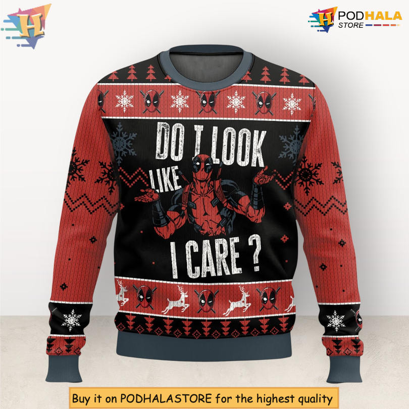 Do I Look Like I Care Humor Quote Scene Sarcastic Fun Party Holiday Christmas Sweater