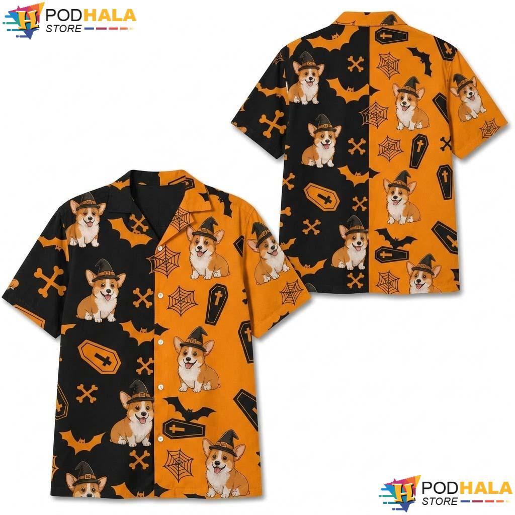 Dog Cat Pet Halloween Hawaiian Shirt Funny Tropical Animal Aloha Top