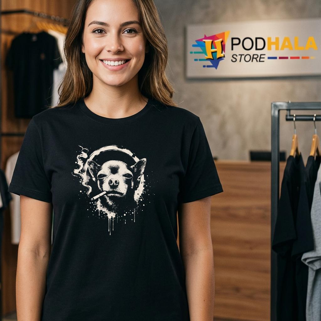Dog Smoking Cigarette Shirt Funny Chihuahua Meme Graphic Tee Pet Lover Dog Smoking Cigarette Shirt Funny Chihuahua Meme Graphic Tee Pet Lover