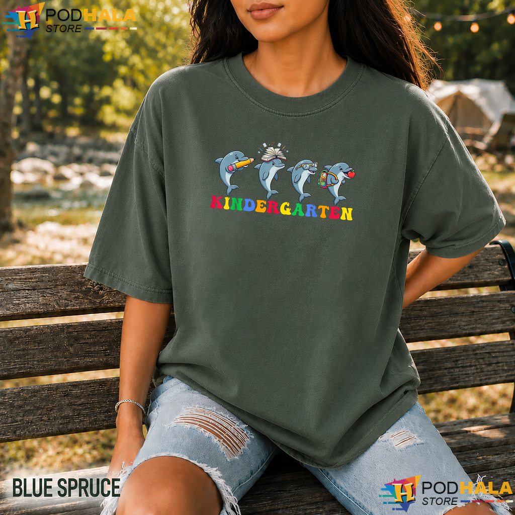 Dolphin Kindergarten School Comfort Colors Shirt Teacher Student Apparel Dolphin Kindergarten School Comfort Colors Shirt Teacher Student Apparel