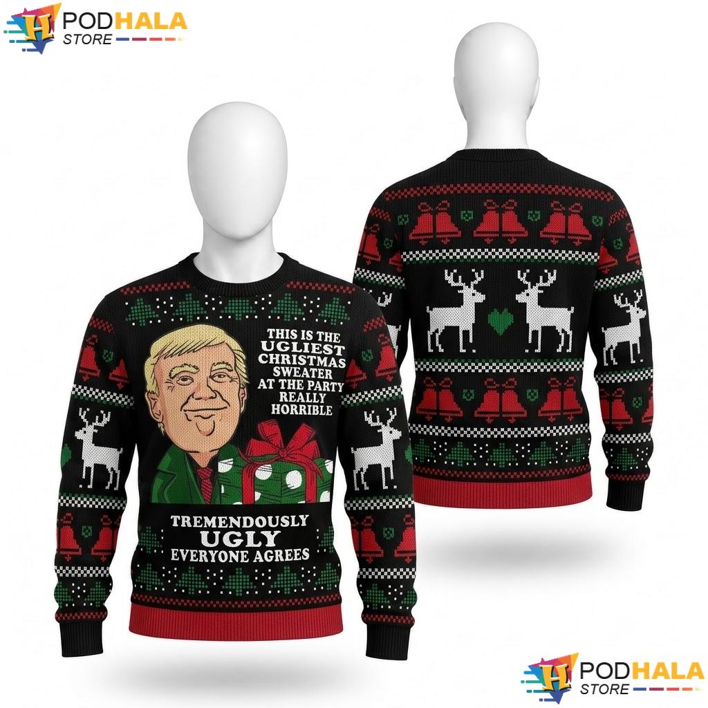 Donald Trump Ugly Christmas Sweater Tremendously Funny Holiday Top