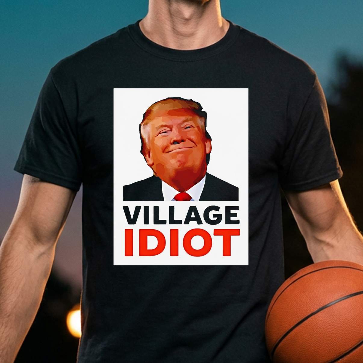 Donald Trump Village Idiot Shirt Funny Political Sarcastic Graphic For Men