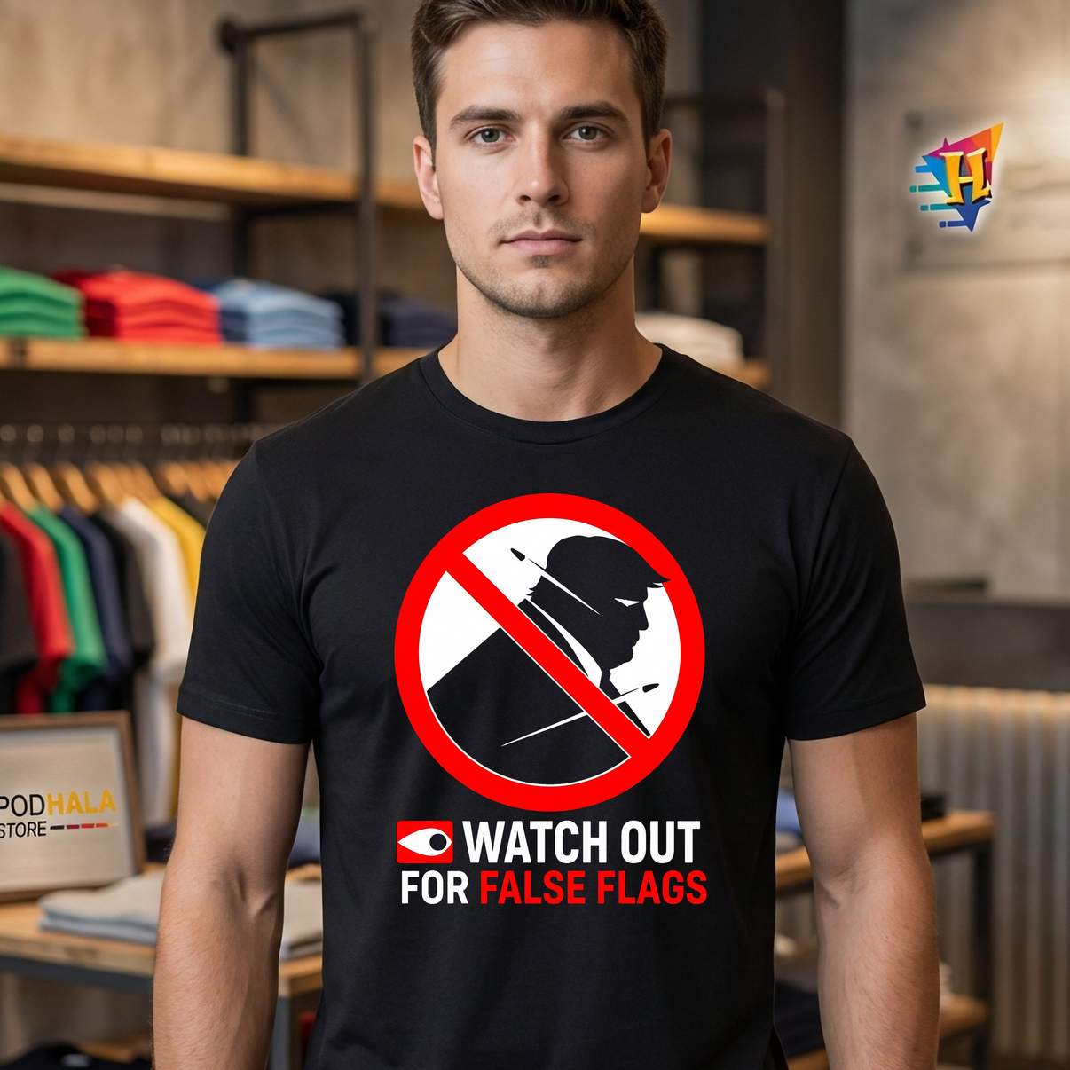 Donald Trump Watch Out False Flags Shirt Political Graphic Design Lover Mens