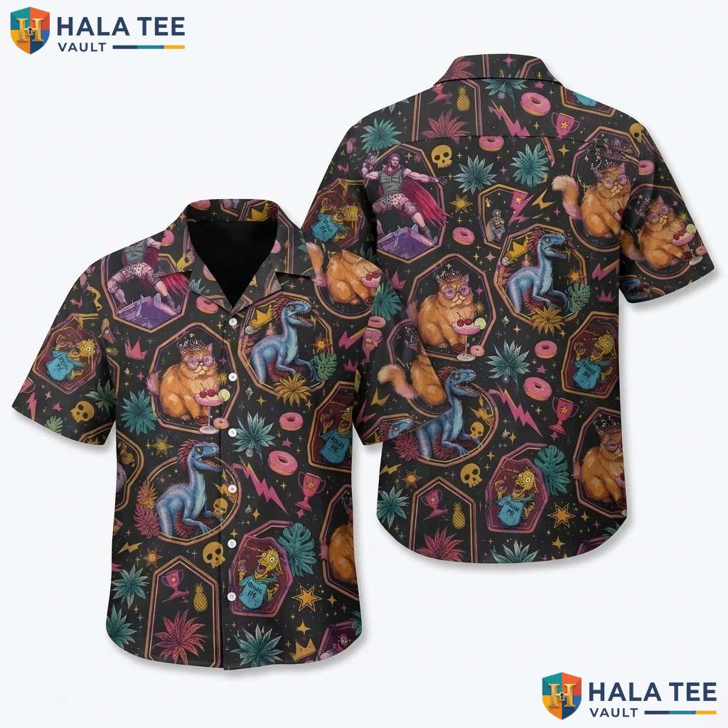 Donut Mongo Halloween Hawaiian Shirt Funny Gaming Graphic Aloha Top