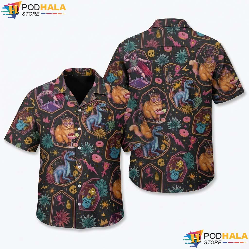 Donut Mongo Halloween Hawaiian Shirt Funny Gaming Graphic Party Top