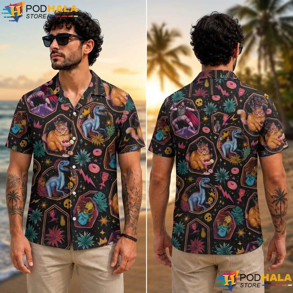 Donut Mongo Halloween Aloha Shirt Funny Gaming Graphic Party Top Donut Mongo Halloween Aloha Shirt Funny Gaming Graphic Party Top