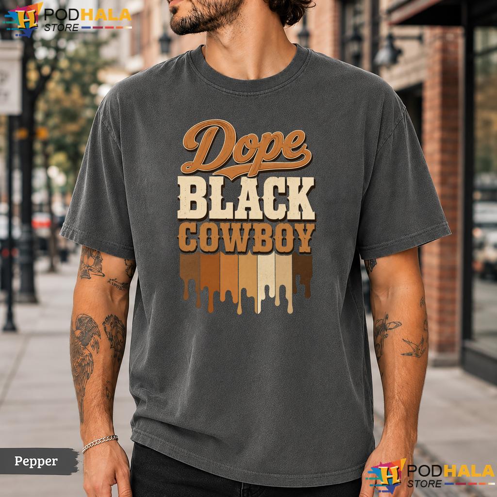 Dope Black Cowboy Comfort Colors T-Shirt Melanin African Rodeo History