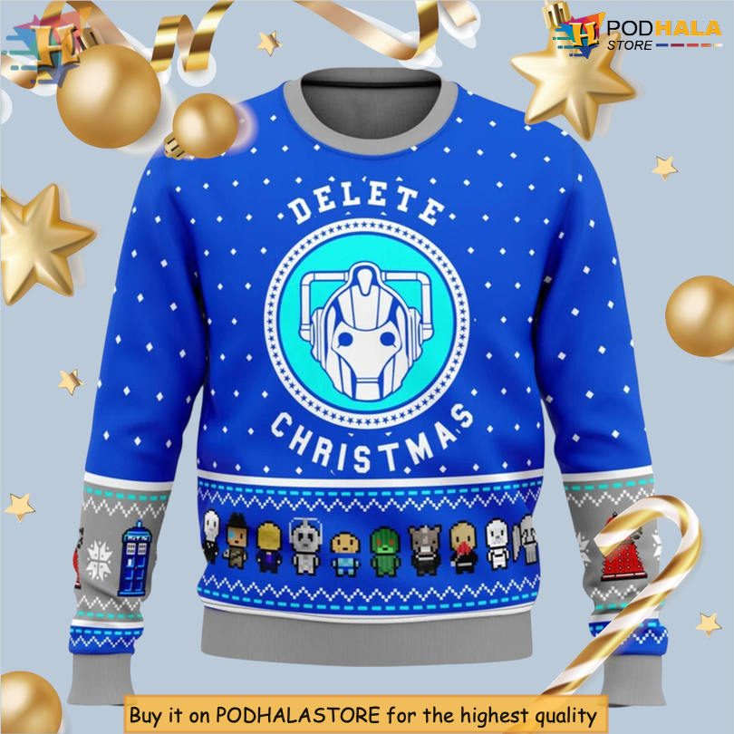 Dr Who Dalek Delete Scene Sci Fi Quote Graphic Fan Gift Holiday Christmas Sweater
