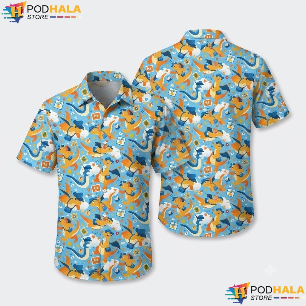 Dragonite Tropical Aloha Shirt Cute Pattern Summer Beach Outfit Top