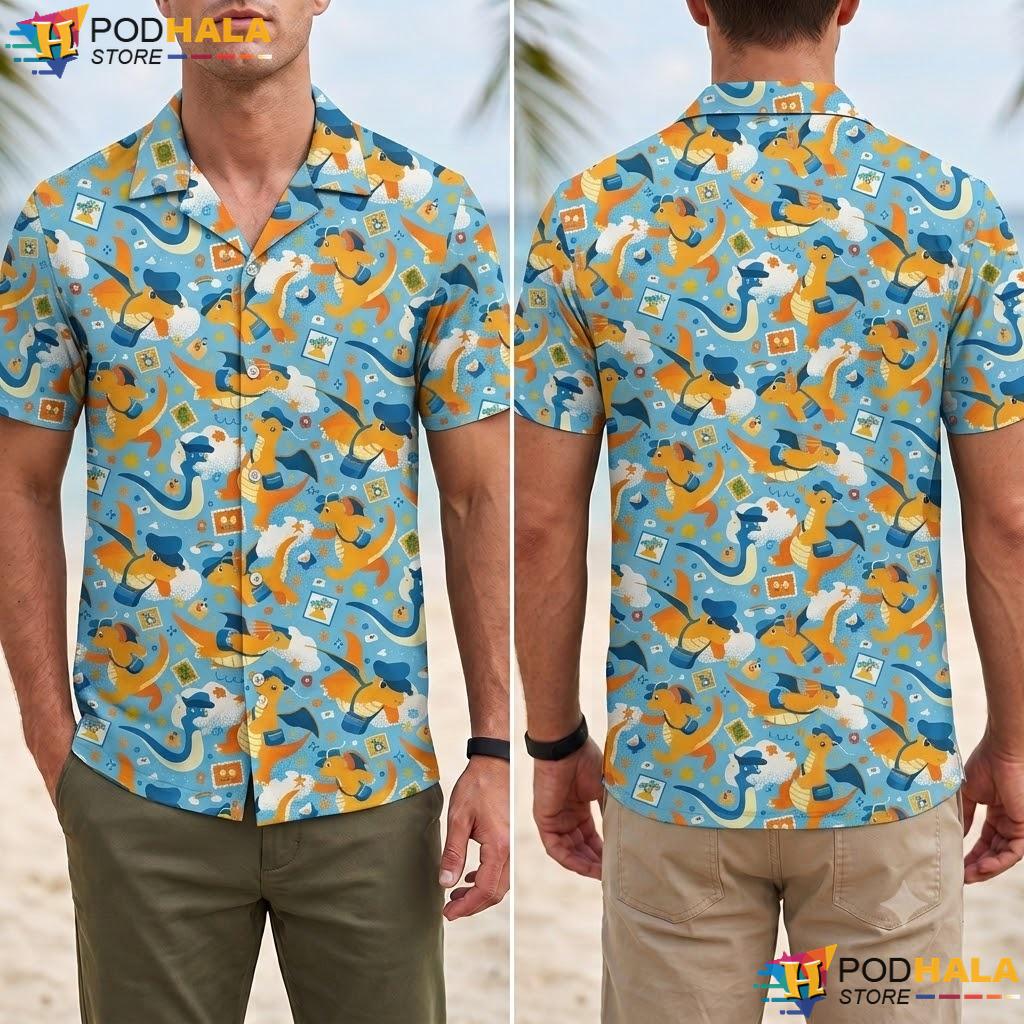 Dragonite Tropical Tropical Shirt Cute Pattern Summer Beach Outfit Top Dragonite Tropical Tropical Shirt Cute Pattern Summer Beach Outfit Top