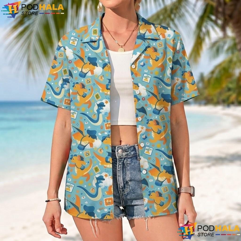 Dragonite Tropical Tropical Shirt Cute Pattern Summer Beach Outfit Top Dragonite Tropical Tropical Shirt Cute Pattern Summer Beach Outfit Top