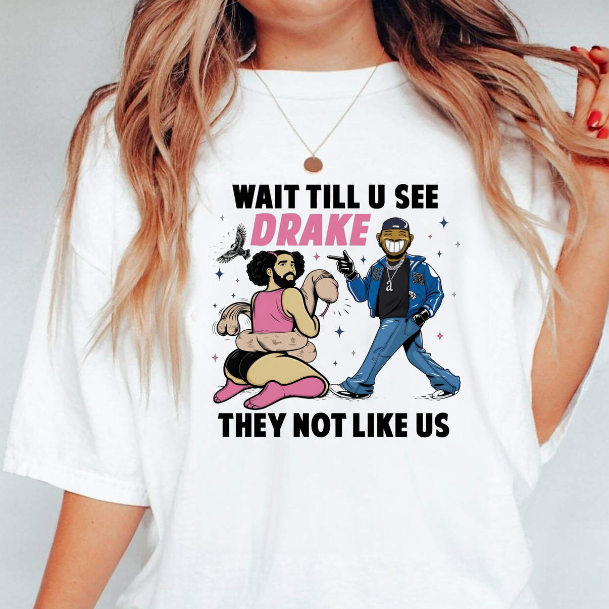 Drake They Not Like Us Cartoon Shirt Kendrick Lamar Wait Till U See Fan Graphic