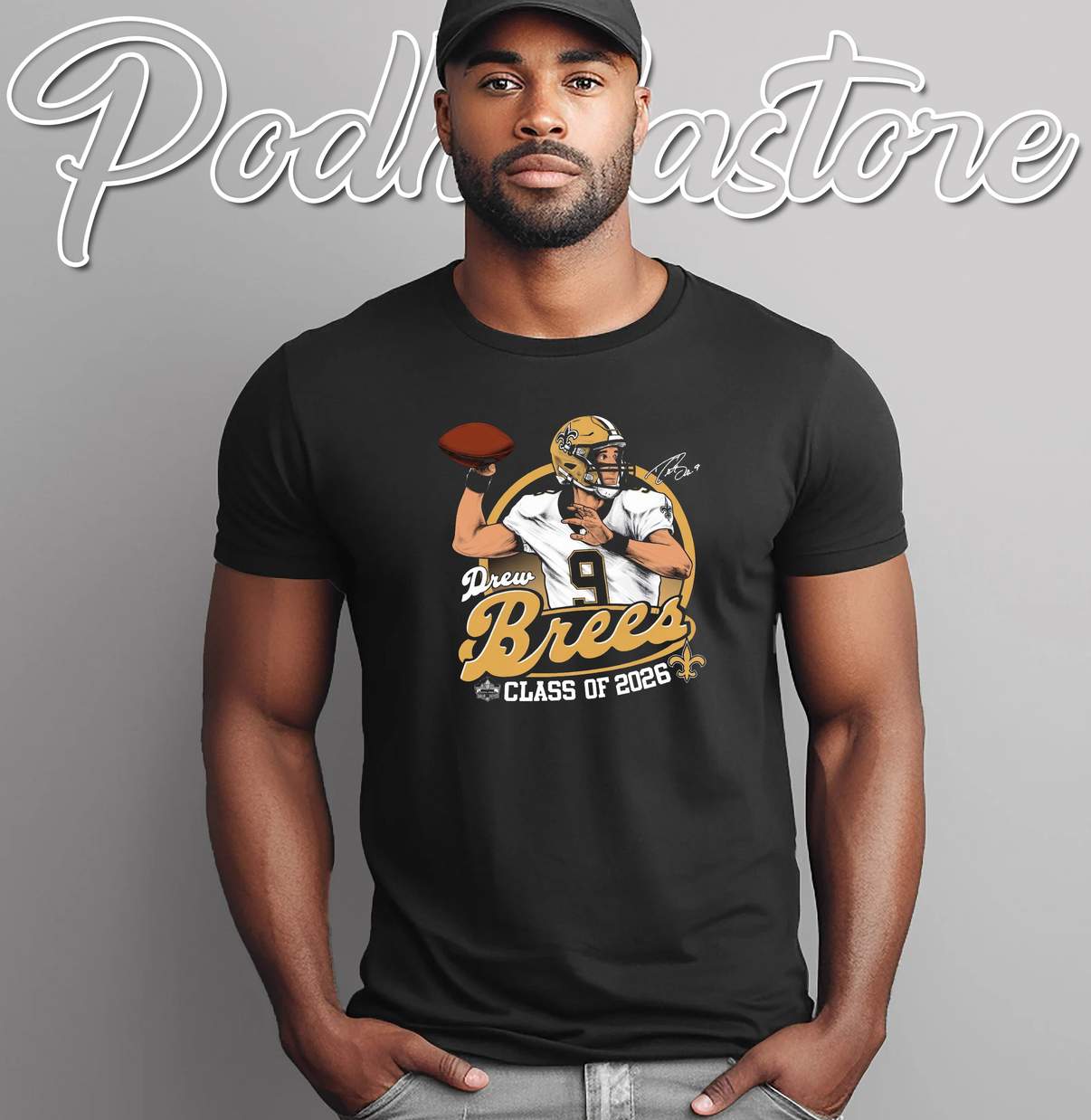 Drew Brees Class Of 2026 Shirt Hall Of Fame Tribute Football Fan Graphic Art