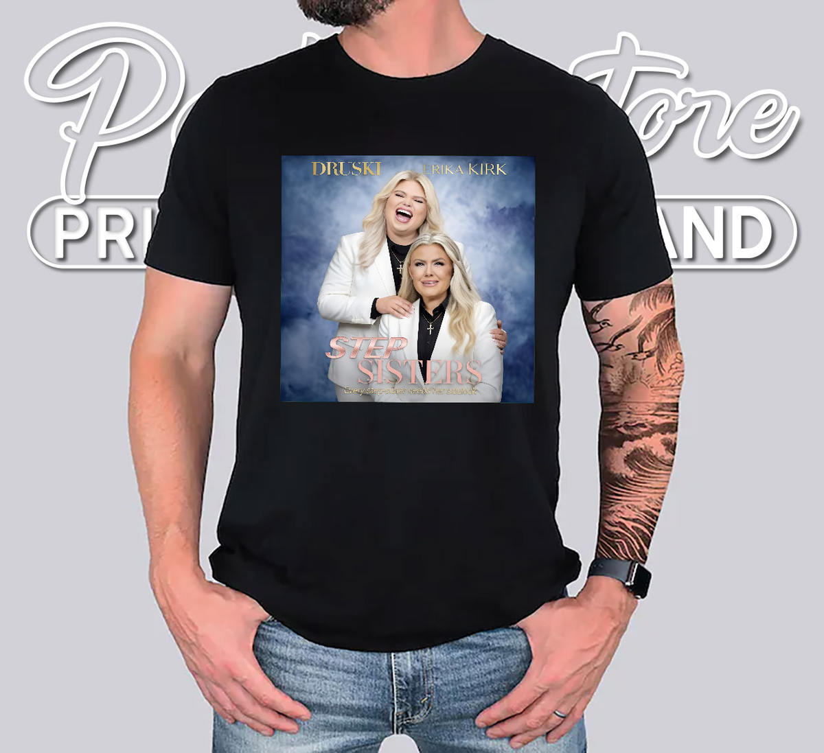 Druski Erika Kirk Step Sisters Parody Meme Comedy T-Shirt For Men Women Gift