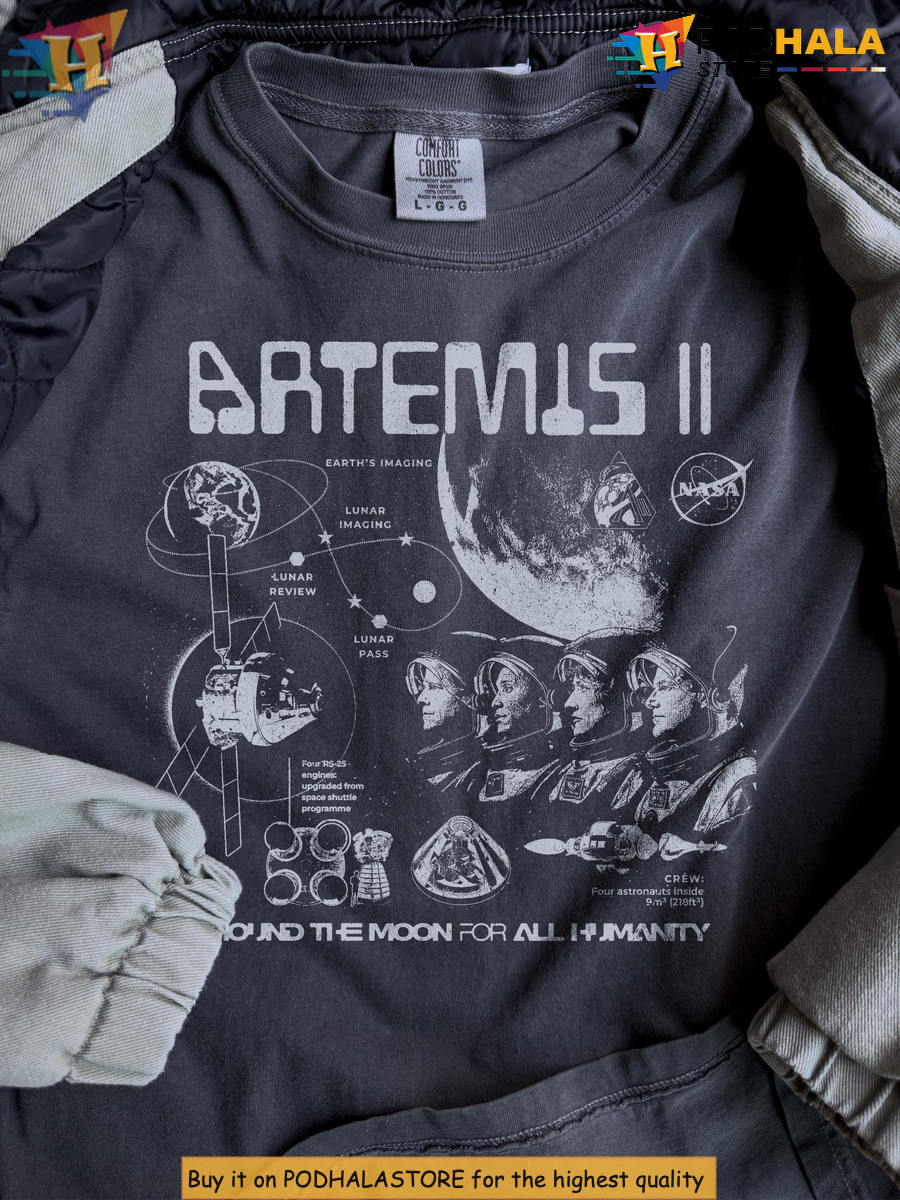 DTG Print Comfort Colors Shirt Artemis II Mission Vintage Feel