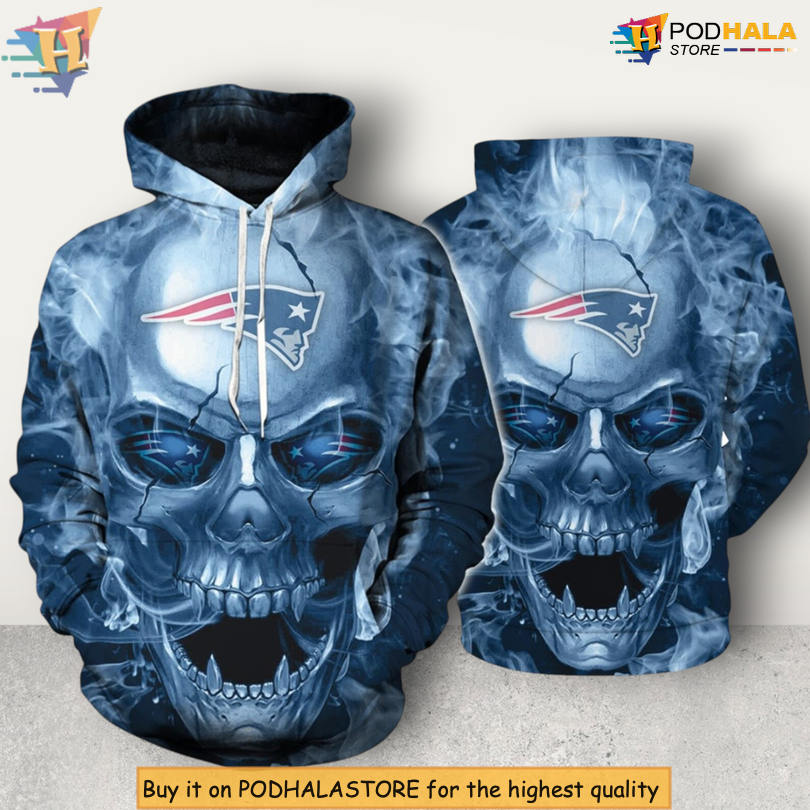 Dual Zip Up Skull Print Womens New England Patriots Hoodie 3D Pull Over Edition Dual Zip Up Skull Print Womens New England Patriots Hoodie 3D Pull Over Edition