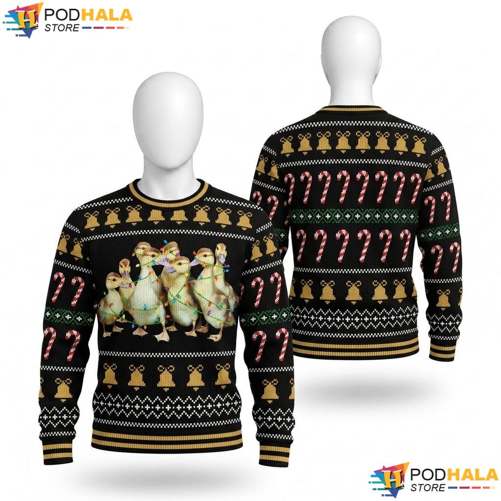 Duck Xmas Tree Ugly Christmas Sweater Funny Farmer Holiday Outfit