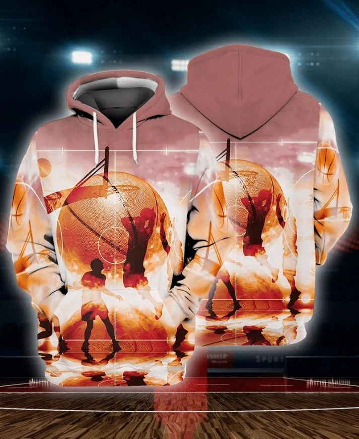 Dynamic Basketball Hoop 3d Hoodie Featuring Vibrant Colors And Exciting Design