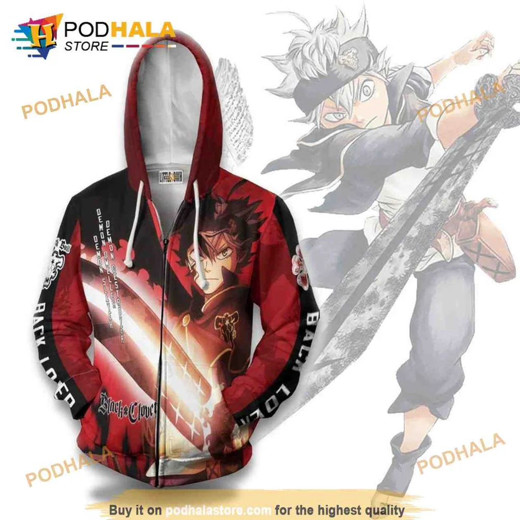Dynamic Black Clover Anime 3d Hoodie Featuring Fierce Character Design
