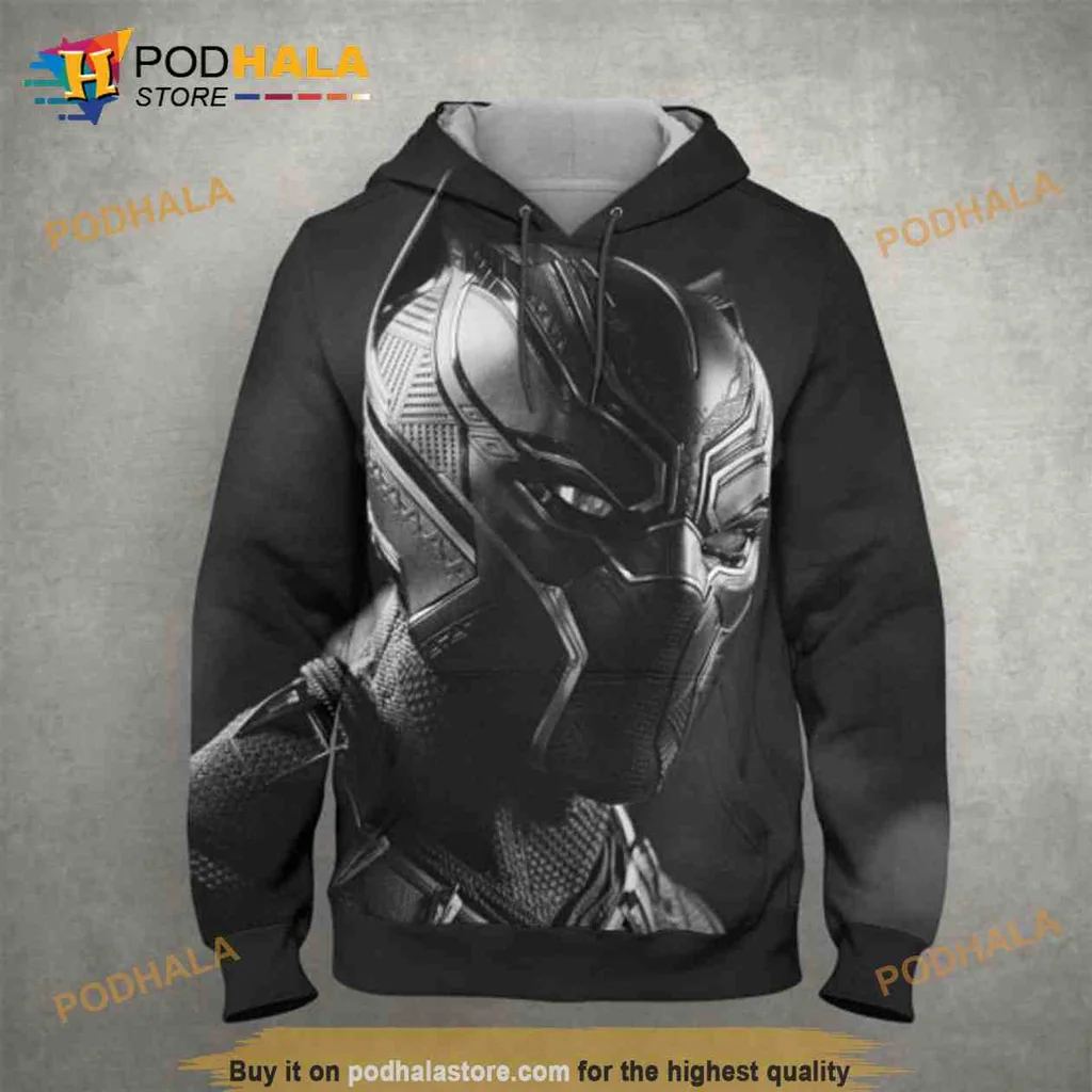 Dynamic Black Superhero Face 3d Hoodie With Intricate Textures And Patterns