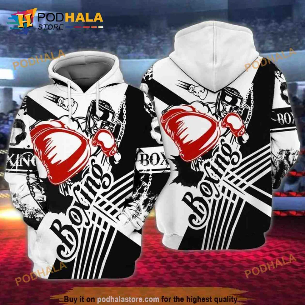 Dynamic Boxing Glove 3d Hoodie With Action Packed Design