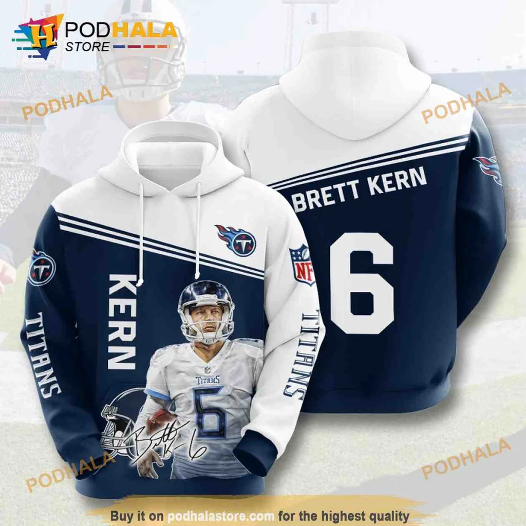 Dynamic Brett Kern Tennessee Titans 3d Hoodie With Player Graphic