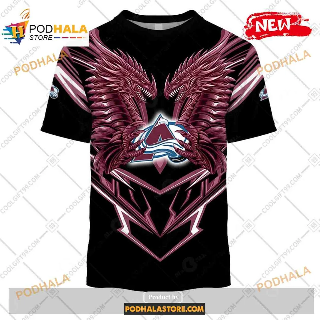 Dynamic Colorado Avalanche Dragon All Over Print Hoodie Featuring Bold Maroon And Blue Design Dynamic Colorado Avalanche Dragon All Over Print Hoodie Featuring Bold Maroon And Blue Design